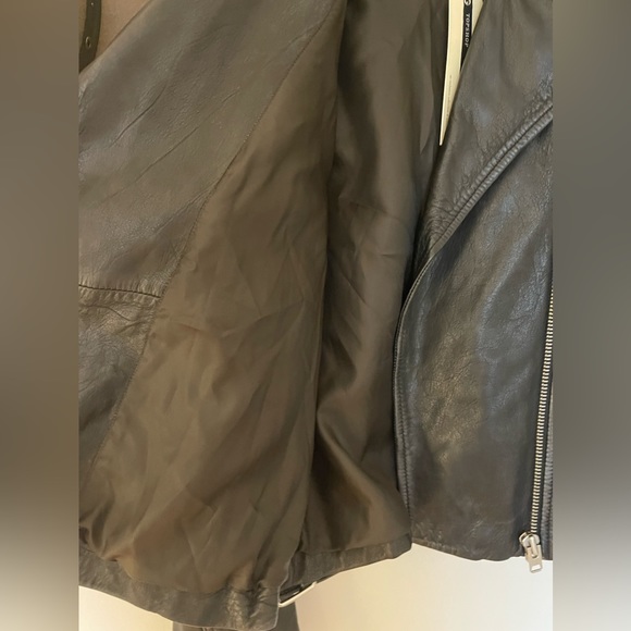 TOPSHOP ~ Genuine Leather Distressed Biker Moto Jacket - Picture 10 of 12